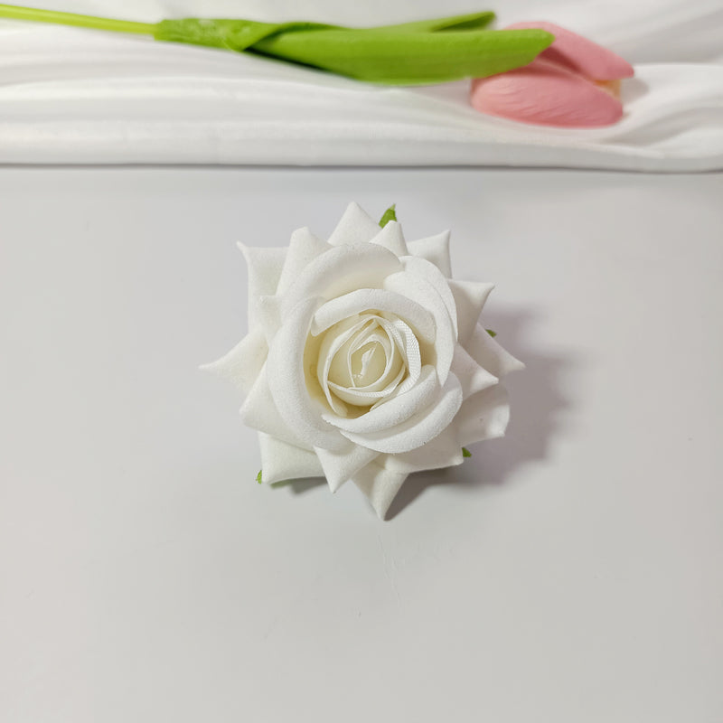 Bulk Velvet Rose Heads, 2-Inch Lifelike Faux Flowers for DIY Wedding Centerpieces, Corsages, Home Decor & Floral Crafts, Richly Textured Artificial Roses