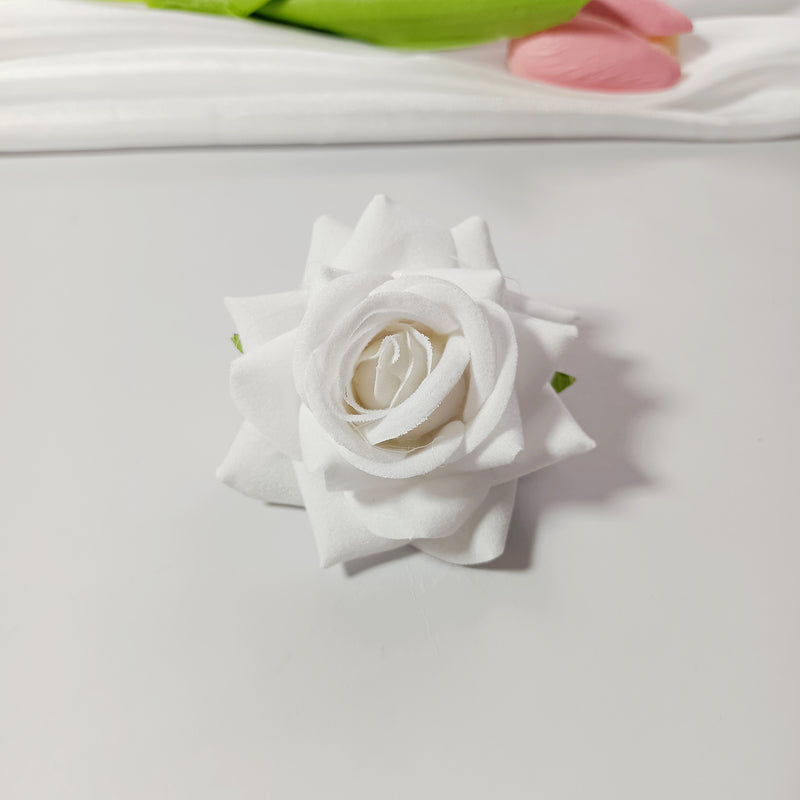 Bulk Velvet Rose Heads, 2-Inch Lifelike Faux Flowers for DIY Wedding Centerpieces, Corsages, Home Decor & Floral Crafts, Richly Textured Artificial Roses