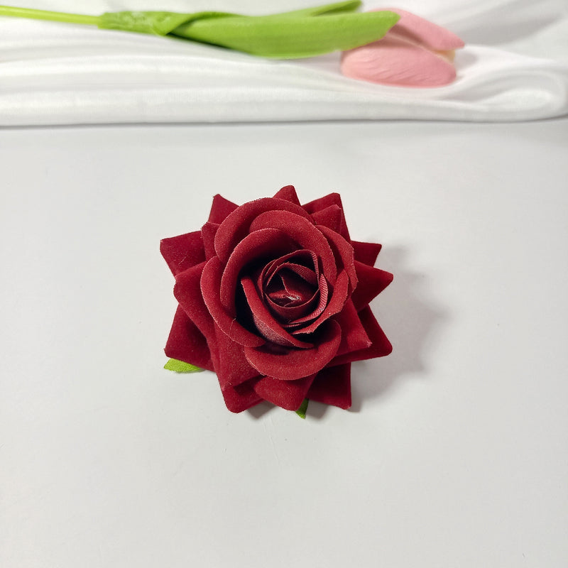 Bulk Velvet Rose Heads, 2-Inch Lifelike Faux Flowers for DIY Wedding Centerpieces, Corsages, Home Decor & Floral Crafts, Richly Textured Artificial Roses