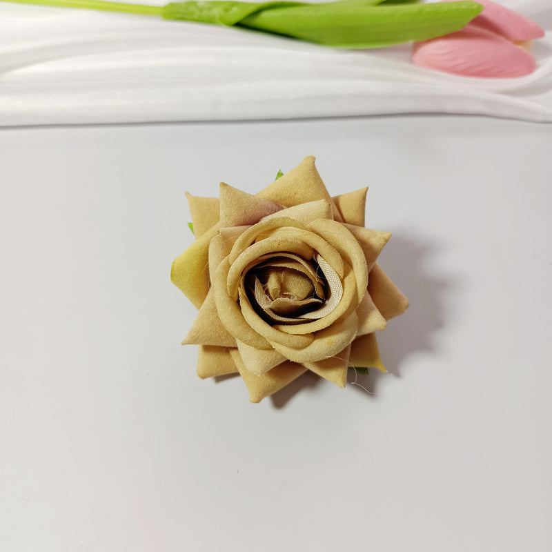 Bulk Velvet Rose Heads, 2-Inch Lifelike Faux Flowers for DIY Wedding Centerpieces, Corsages, Home Decor & Floral Crafts, Richly Textured Artificial Roses