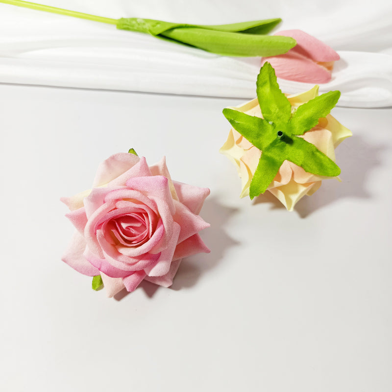 Bulk Velvet Rose Heads, 2-Inch Lifelike Faux Flowers for DIY Wedding Centerpieces, Corsages, Home Decor & Floral Crafts, Richly Textured Artificial Roses