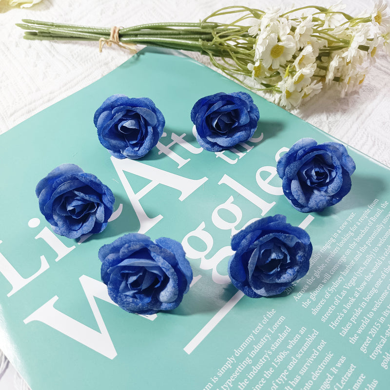Small Artificial Rose Heads, 1.5" Realistic Silk Faux Roses for DIY Crafts, Wedding Decor, Corsages, Boutonnieres & Home Florals