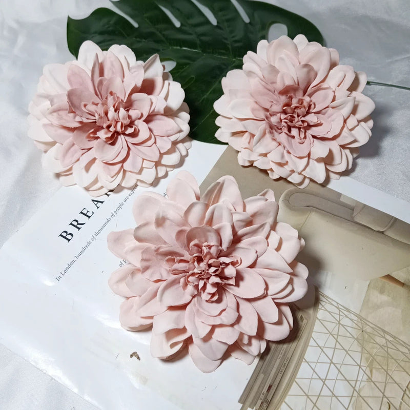 4.5 Inch Dahlia Flower Heads, Bulk Faux Flowers, Lifelike Artificial Dahlias for DIY Wedding Decor, Corsages, Centerpieces, Crafts