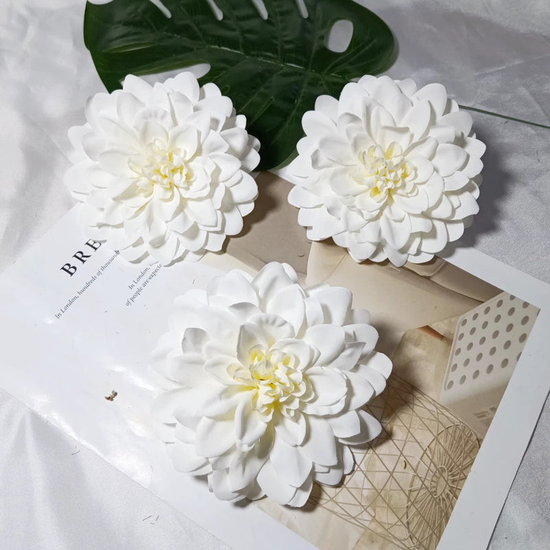 4.5 Inch Dahlia Flower Heads, Bulk Faux Flowers, Lifelike Artificial Dahlias for DIY Wedding Decor, Corsages, Centerpieces, Crafts