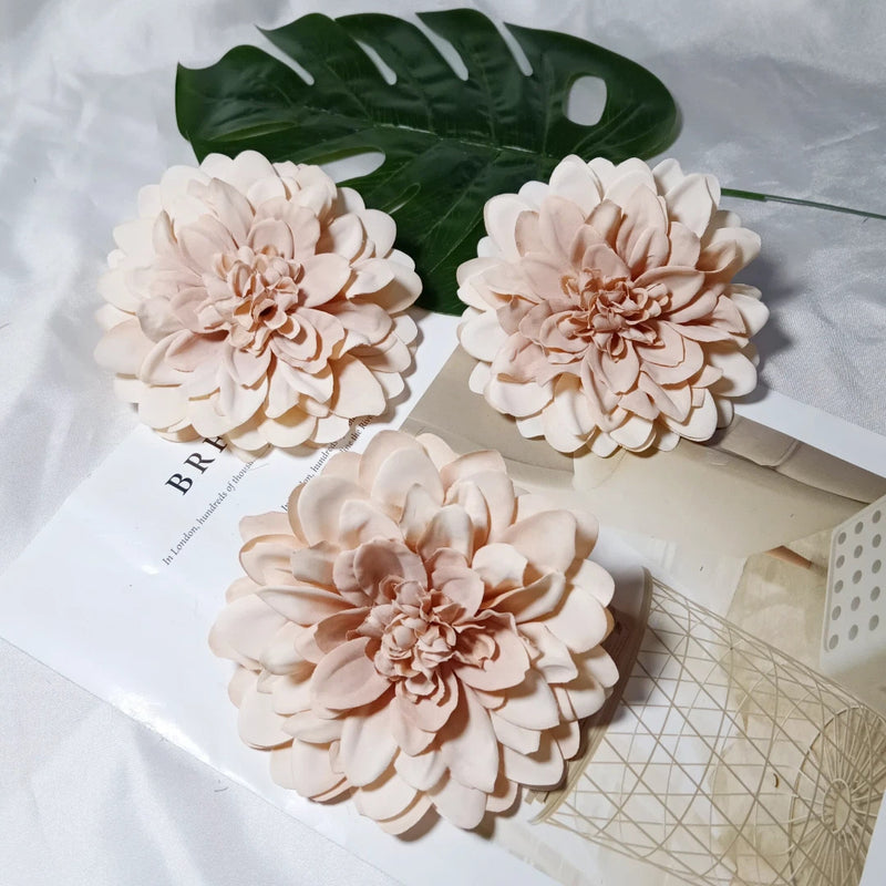 4.5 Inch Dahlia Flower Heads, Bulk Faux Flowers, Lifelike Artificial Dahlias for DIY Wedding Decor, Corsages, Centerpieces, Crafts