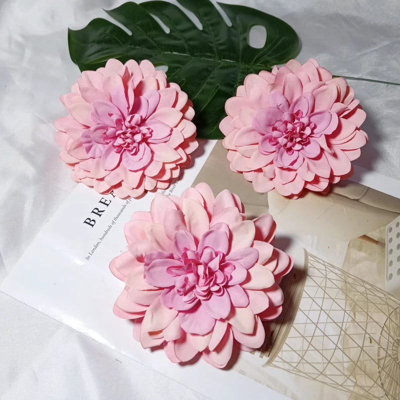 4.5 Inch Dahlia Flower Heads, Bulk Faux Flowers, Lifelike Artificial Dahlias for DIY Wedding Decor, Corsages, Centerpieces, Crafts