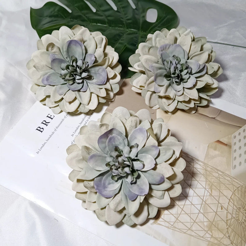 4.5 Inch Dahlia Flower Heads, Bulk Faux Flowers, Lifelike Artificial Dahlias for DIY Wedding Decor, Corsages, Centerpieces, Crafts