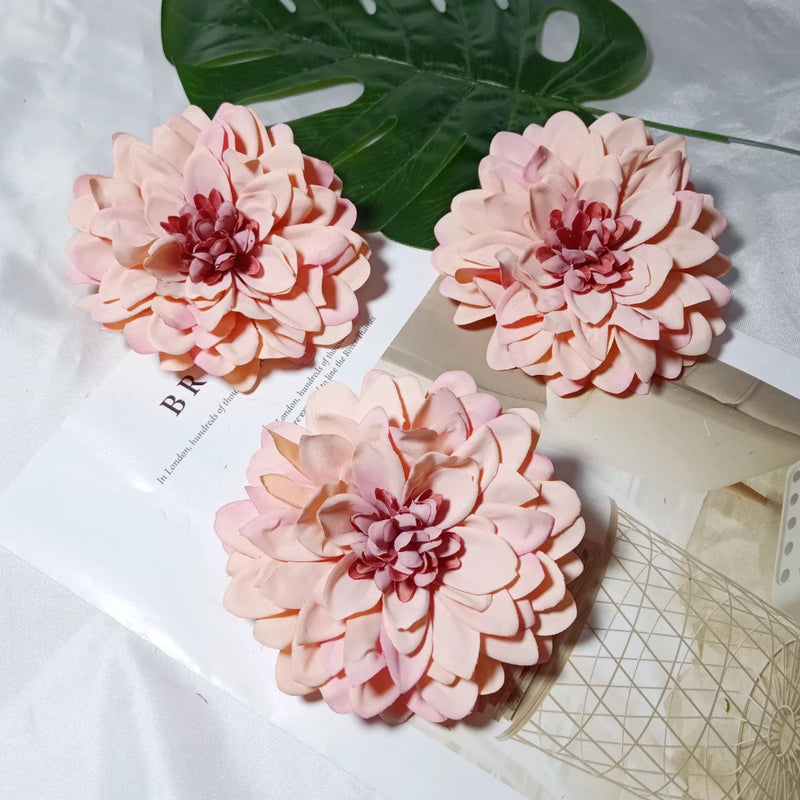 4.5 Inch Dahlia Flower Heads, Bulk Faux Flowers, Lifelike Artificial Dahlias for DIY Wedding Decor, Corsages, Centerpieces, Crafts