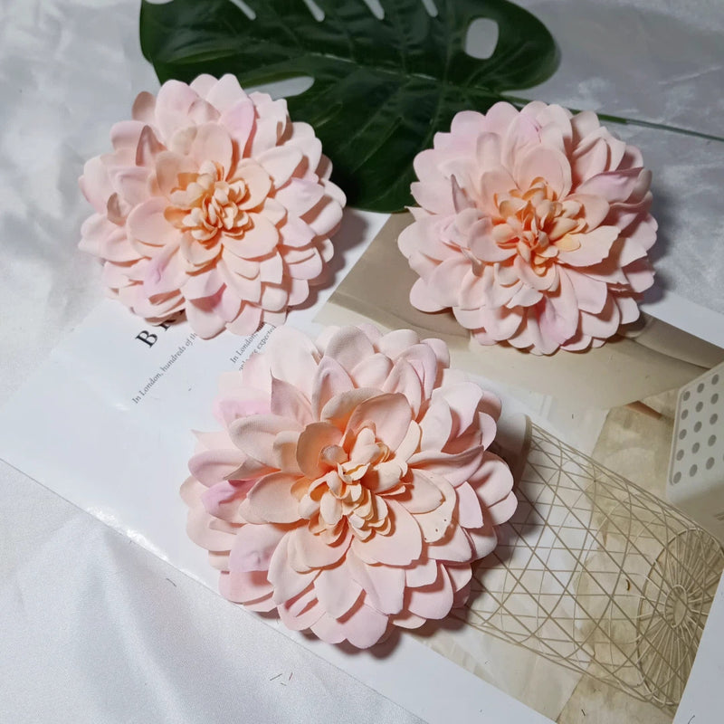 4.5 Inch Dahlia Flower Heads, Bulk Faux Flowers, Lifelike Artificial Dahlias for DIY Wedding Decor, Corsages, Centerpieces, Crafts