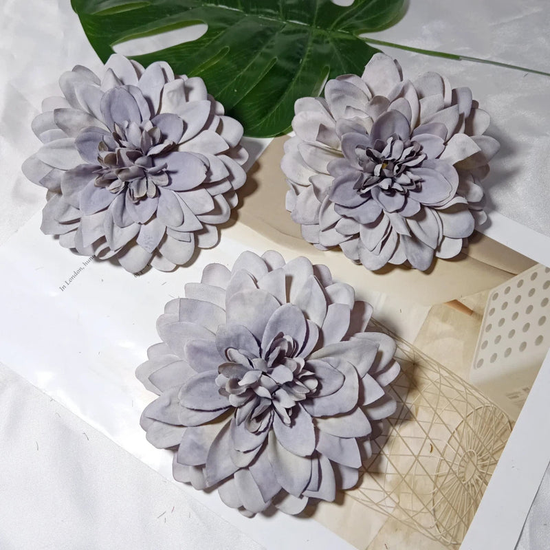 4.5 Inch Dahlia Flower Heads, Bulk Faux Flowers, Lifelike Artificial Dahlias for DIY Wedding Decor, Corsages, Centerpieces, Crafts