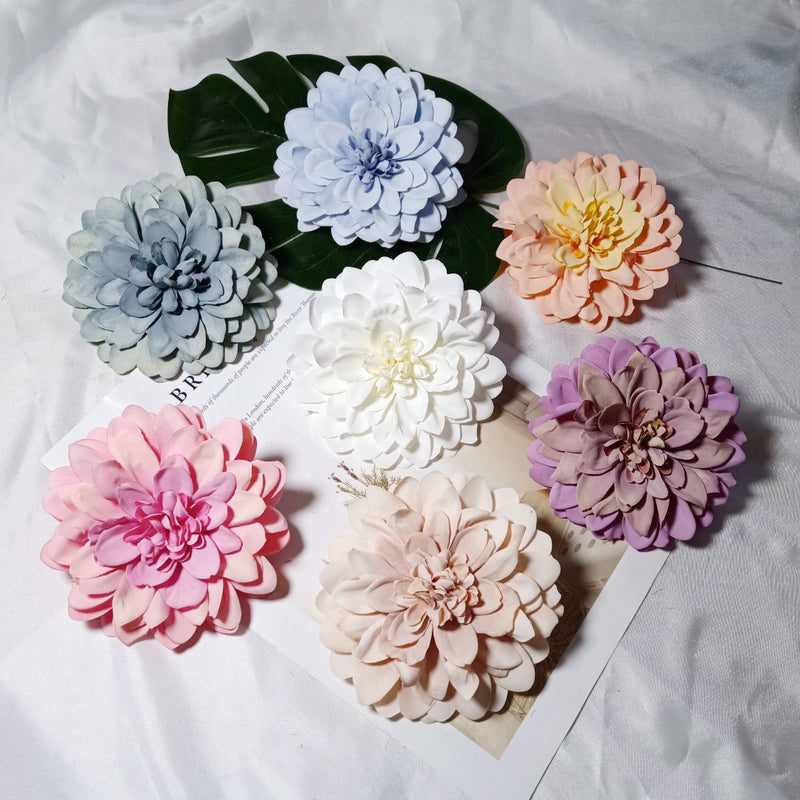 4.5 Inch Dahlia Flower Heads, Bulk Faux Flowers, Lifelike Artificial Dahlias for DIY Wedding Decor, Corsages, Centerpieces, Crafts