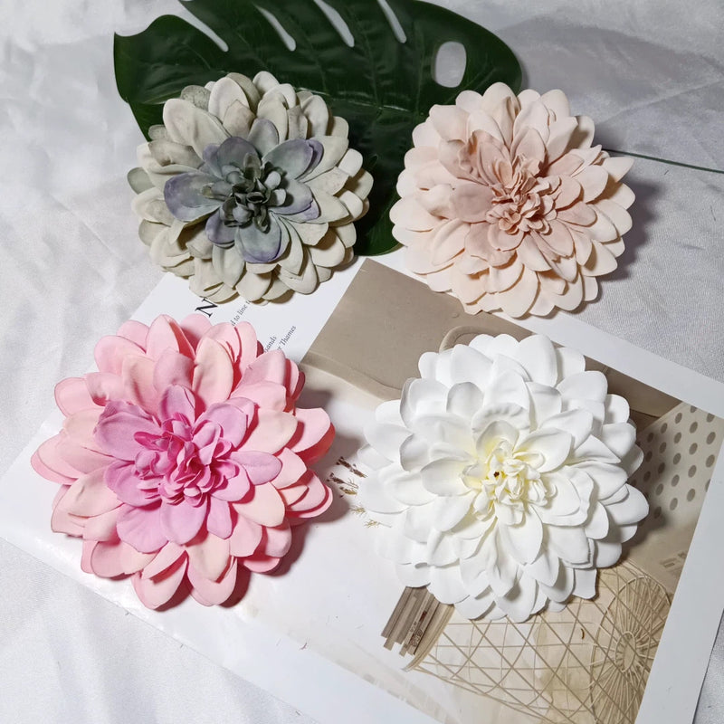 4.5 Inch Dahlia Flower Heads, Bulk Faux Flowers, Lifelike Artificial Dahlias for DIY Wedding Decor, Corsages, Centerpieces, Crafts
