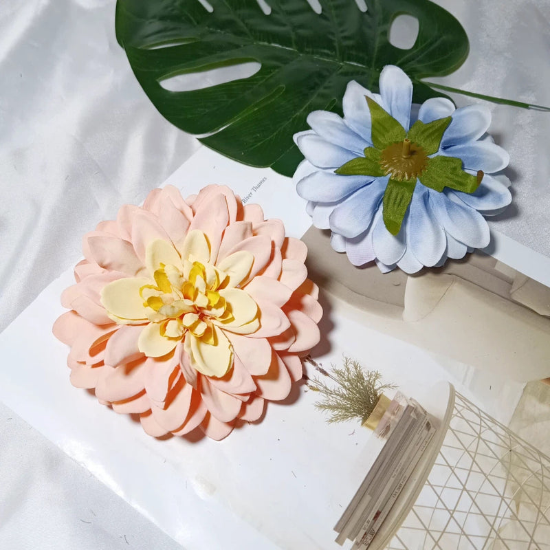 4.5 Inch Dahlia Flower Heads, Bulk Faux Flowers, Lifelike Artificial Dahlias for DIY Wedding Decor, Corsages, Centerpieces, Crafts