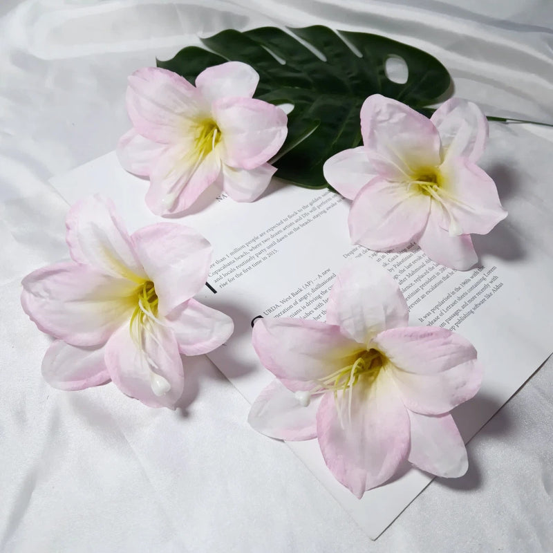 Large 4-Inch Realistic Lily Flower Heads, Bulk Faux Silk Lilies for DIY Wedding Bouquets, Centerpieces, Wreaths & Home Decor Crafts