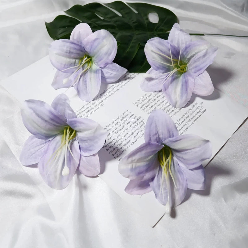 Large 4-Inch Realistic Lily Flower Heads, Bulk Faux Silk Lilies for DIY Wedding Bouquets, Centerpieces, Wreaths & Home Decor Crafts