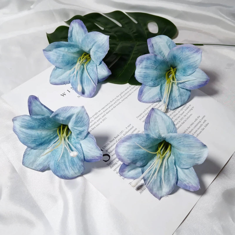 Large 4-Inch Realistic Lily Flower Heads, Bulk Faux Silk Lilies for DIY Wedding Bouquets, Centerpieces, Wreaths & Home Decor Crafts