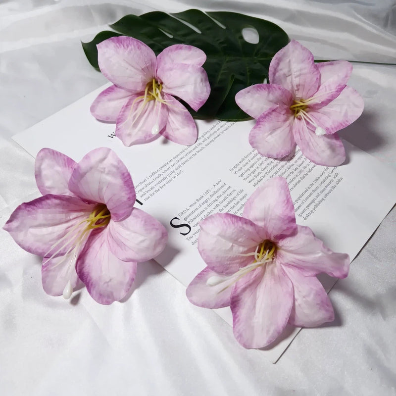 Large 4-Inch Realistic Lily Flower Heads, Bulk Faux Silk Lilies for DIY Wedding Bouquets, Centerpieces, Wreaths & Home Decor Crafts