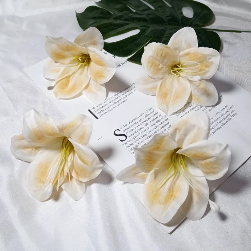 Large 4-Inch Realistic Lily Flower Heads, Bulk Faux Silk Lilies for DIY Wedding Bouquets, Centerpieces, Wreaths & Home Decor Crafts