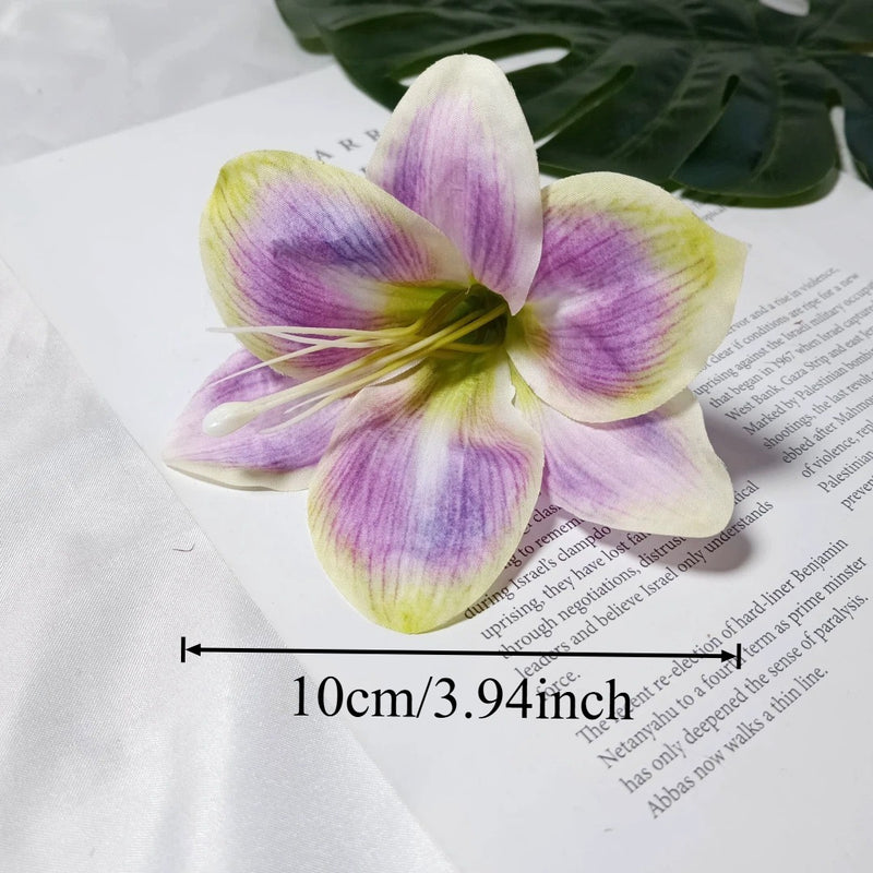 Large 4-Inch Realistic Lily Flower Heads, Bulk Faux Silk Lilies for DIY Wedding Bouquets, Centerpieces, Wreaths & Home Decor Crafts
