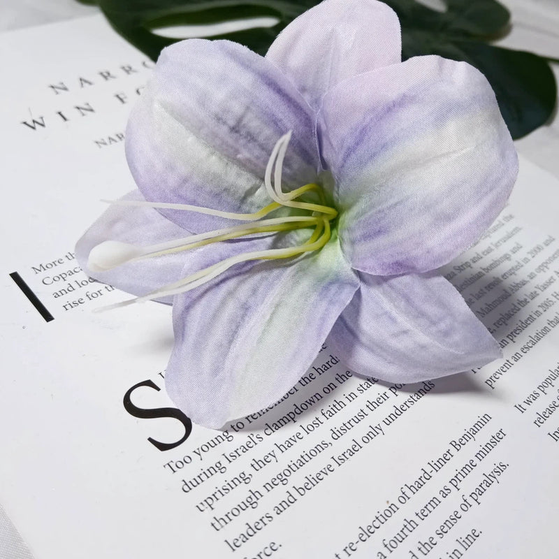 Large 4-Inch Realistic Lily Flower Heads, Bulk Faux Silk Lilies for DIY Wedding Bouquets, Centerpieces, Wreaths & Home Decor Crafts