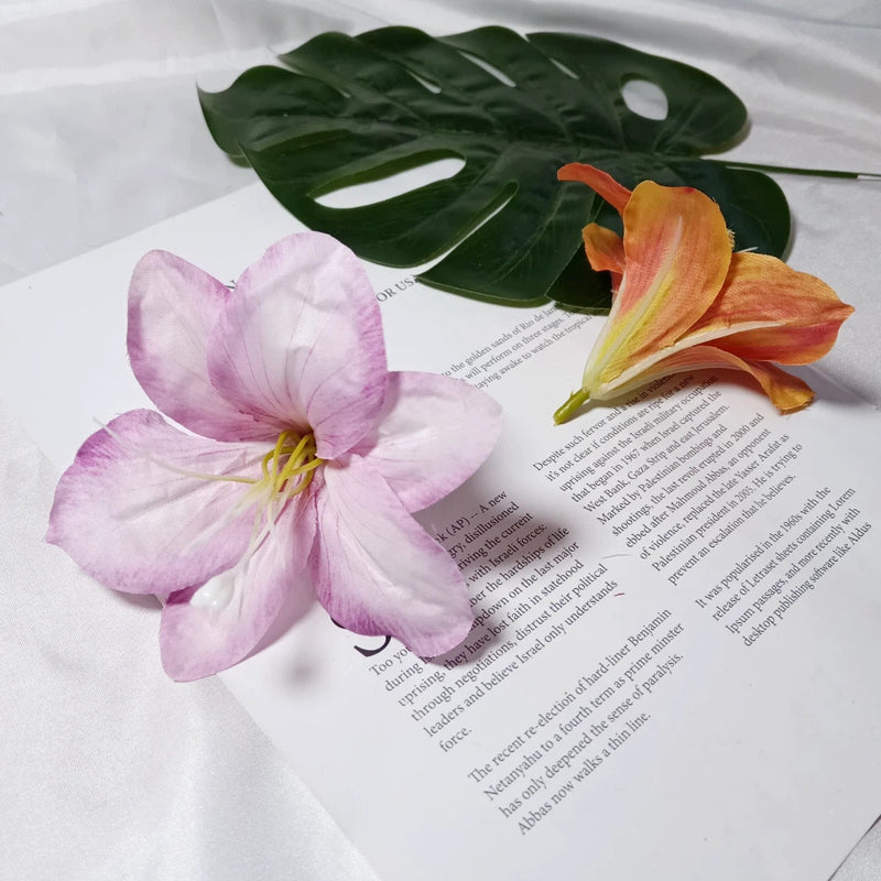 Large 4-Inch Realistic Lily Flower Heads, Bulk Faux Silk Lilies for DIY Wedding Bouquets, Centerpieces, Wreaths & Home Decor Crafts