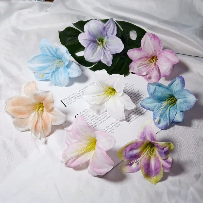 Large 4-Inch Realistic Lily Flower Heads, Bulk Faux Silk Lilies for DIY Wedding Bouquets, Centerpieces, Wreaths & Home Decor Crafts