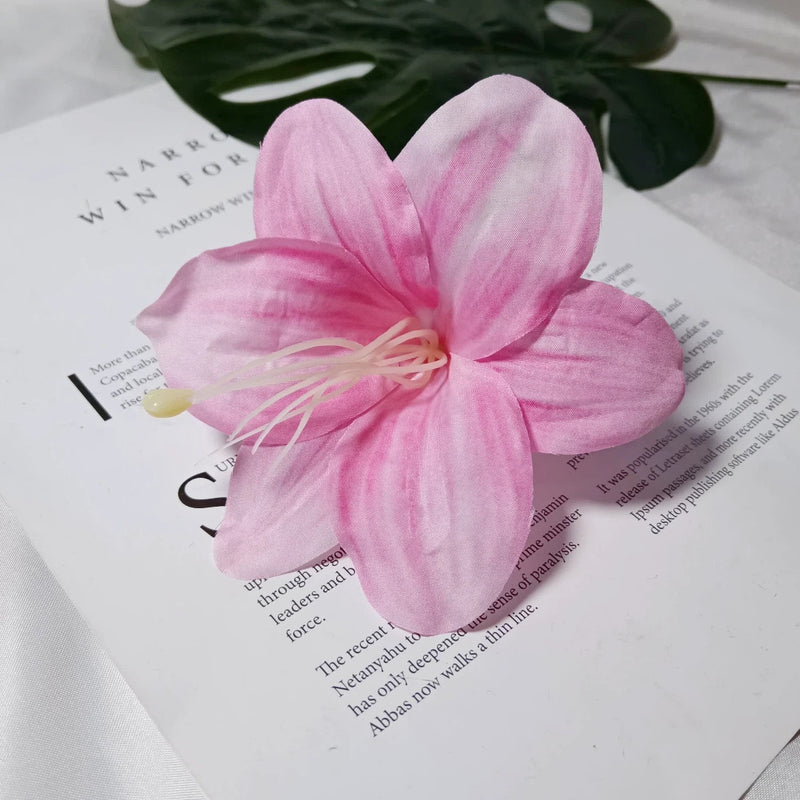 Large 4-Inch Realistic Lily Flower Heads, Bulk Faux Silk Lilies for DIY Wedding Bouquets, Centerpieces, Wreaths & Home Decor Crafts