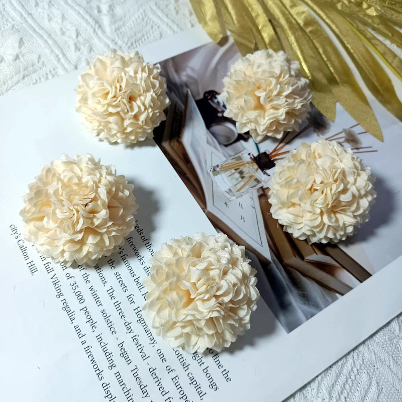 Faux Chrysanthemum Flower Heads, 2" Realistic Ball Mum Blooms, Loose Flowers for DIY Crafts, Wedding Centerpieces, Wreaths & Home Decor