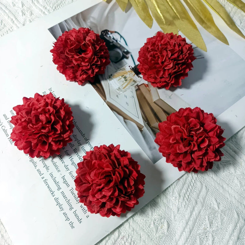 Faux Chrysanthemum Flower Heads, 2" Realistic Ball Mum Blooms, Loose Flowers for DIY Crafts, Wedding Centerpieces, Wreaths & Home Decor