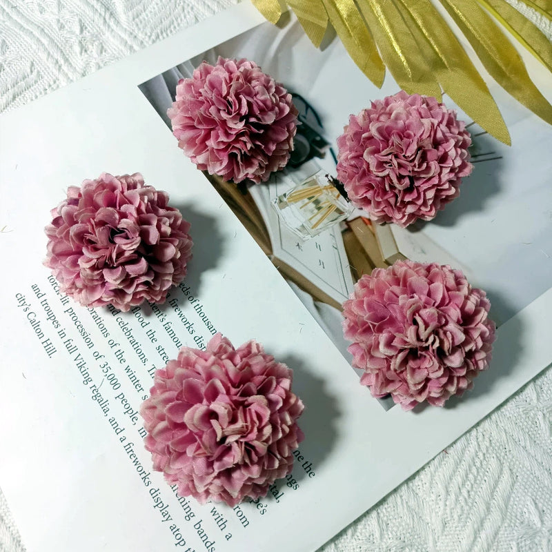 Faux Chrysanthemum Flower Heads, 2" Realistic Ball Mum Blooms, Loose Flowers for DIY Crafts, Wedding Centerpieces, Wreaths & Home Decor