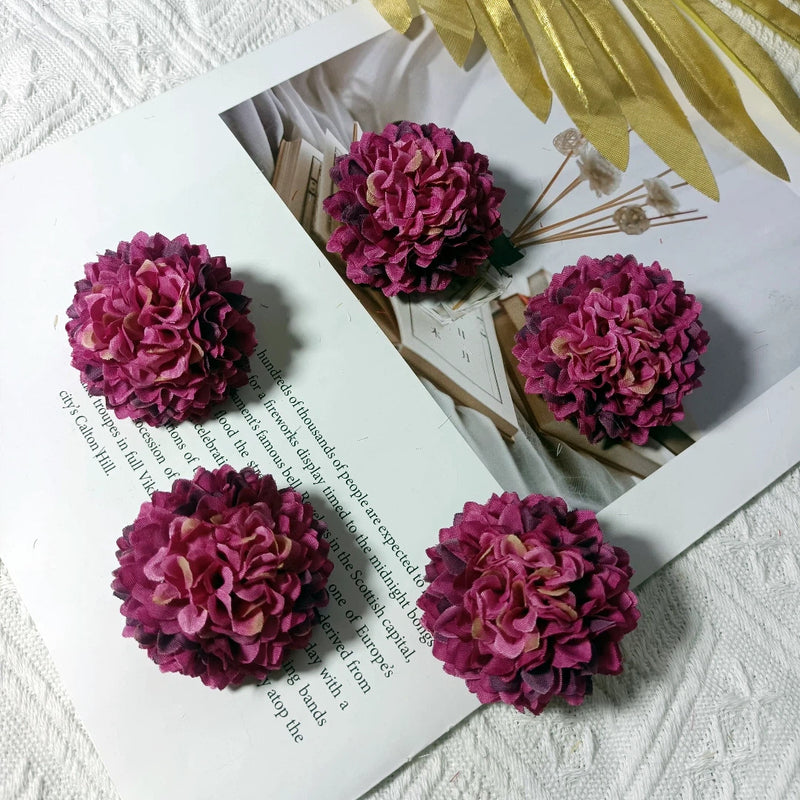 Faux Chrysanthemum Flower Heads, 2" Realistic Ball Mum Blooms, Loose Flowers for DIY Crafts, Wedding Centerpieces, Wreaths & Home Decor