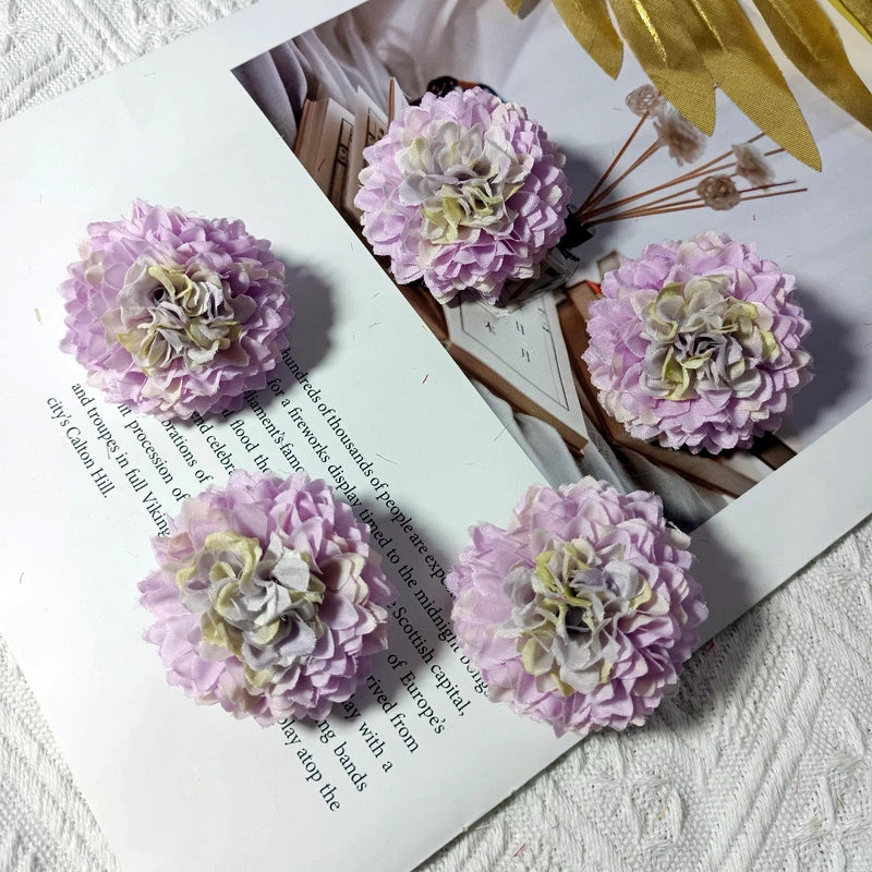 Faux Chrysanthemum Flower Heads, 2" Realistic Ball Mum Blooms, Loose Flowers for DIY Crafts, Wedding Centerpieces, Wreaths & Home Decor