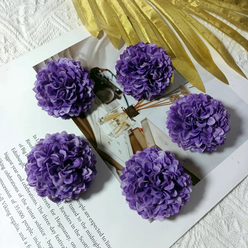 Faux Chrysanthemum Flower Heads, 2" Realistic Ball Mum Blooms, Loose Flowers for DIY Crafts, Wedding Centerpieces, Wreaths & Home Decor