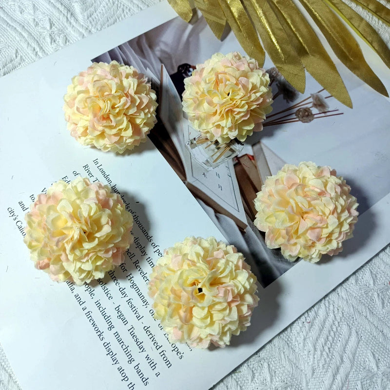 Faux Chrysanthemum Flower Heads, 2" Realistic Ball Mum Blooms, Loose Flowers for DIY Crafts, Wedding Centerpieces, Wreaths & Home Decor