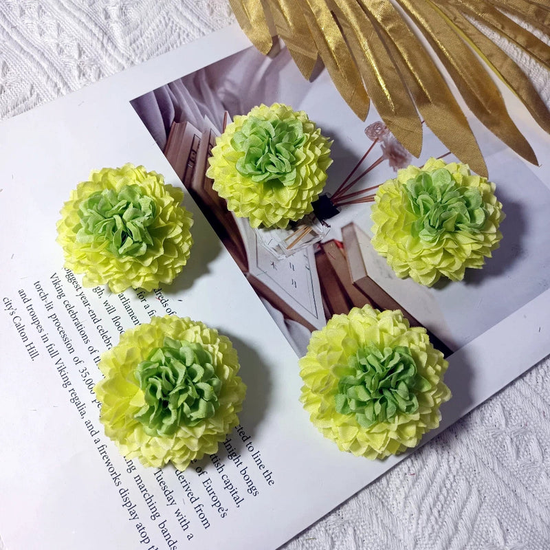 Faux Chrysanthemum Flower Heads, 2" Realistic Ball Mum Blooms, Loose Flowers for DIY Crafts, Wedding Centerpieces, Wreaths & Home Decor
