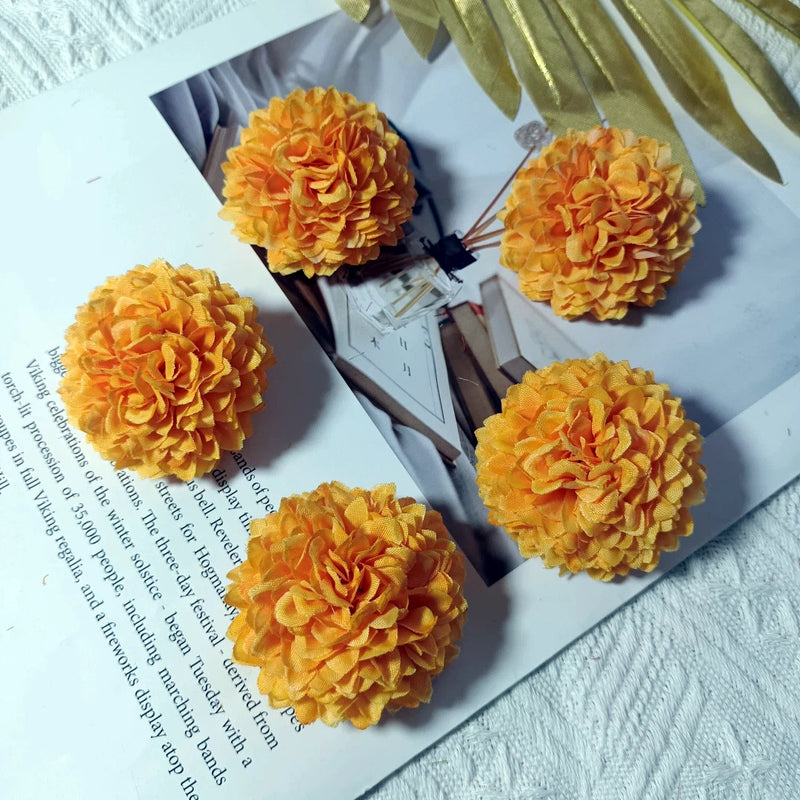 Faux Chrysanthemum Flower Heads, 2" Realistic Ball Mum Blooms, Loose Flowers for DIY Crafts, Wedding Centerpieces, Wreaths & Home Decor