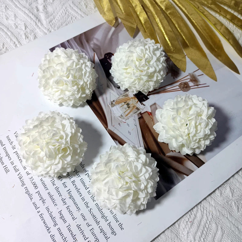 Faux Chrysanthemum Flower Heads, 2" Realistic Ball Mum Blooms, Loose Flowers for DIY Crafts, Wedding Centerpieces, Wreaths & Home Decor