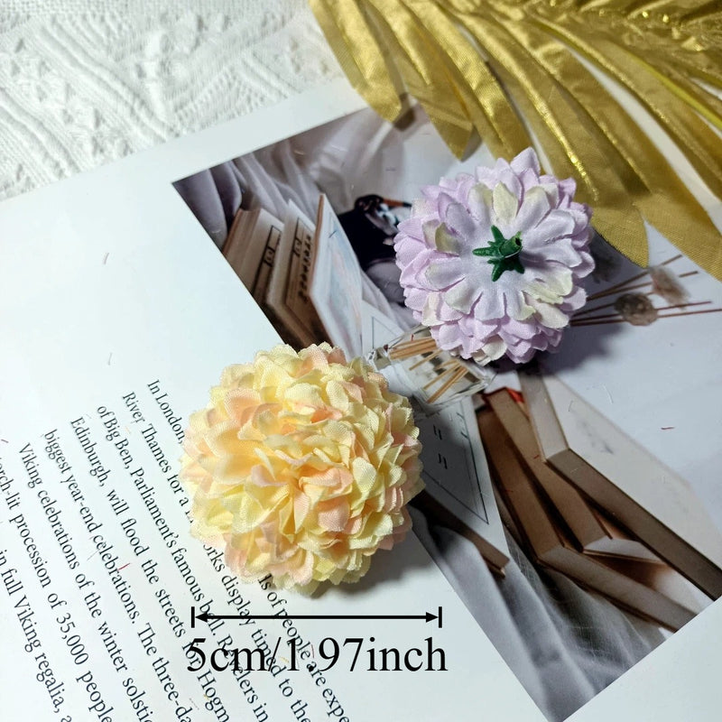 Faux Chrysanthemum Flower Heads, 2" Realistic Ball Mum Blooms, Loose Flowers for DIY Crafts, Wedding Centerpieces, Wreaths & Home Decor