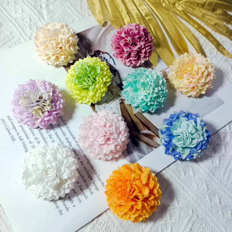 Faux Chrysanthemum Flower Heads, 2" Realistic Ball Mum Blooms, Loose Flowers for DIY Crafts, Wedding Centerpieces, Wreaths & Home Decor