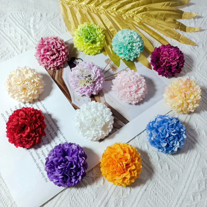 Faux Chrysanthemum Flower Heads, 2" Realistic Ball Mum Blooms, Loose Flowers for DIY Crafts, Wedding Centerpieces, Wreaths & Home Decor