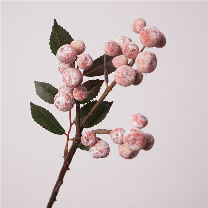 Frosted Berry Stem 18" Realistic Faux Berries, Winter Decor, Home Accents, Wedding & Event Floral Arrangement