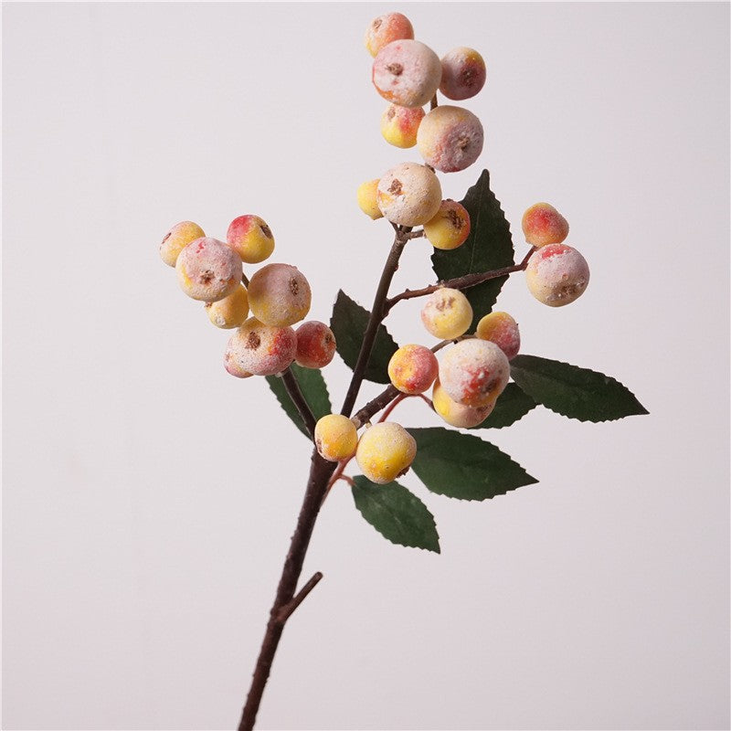 Frosted Berry Stem 18" Realistic Faux Berries, Winter Decor, Home Accents, Wedding & Event Floral Arrangement