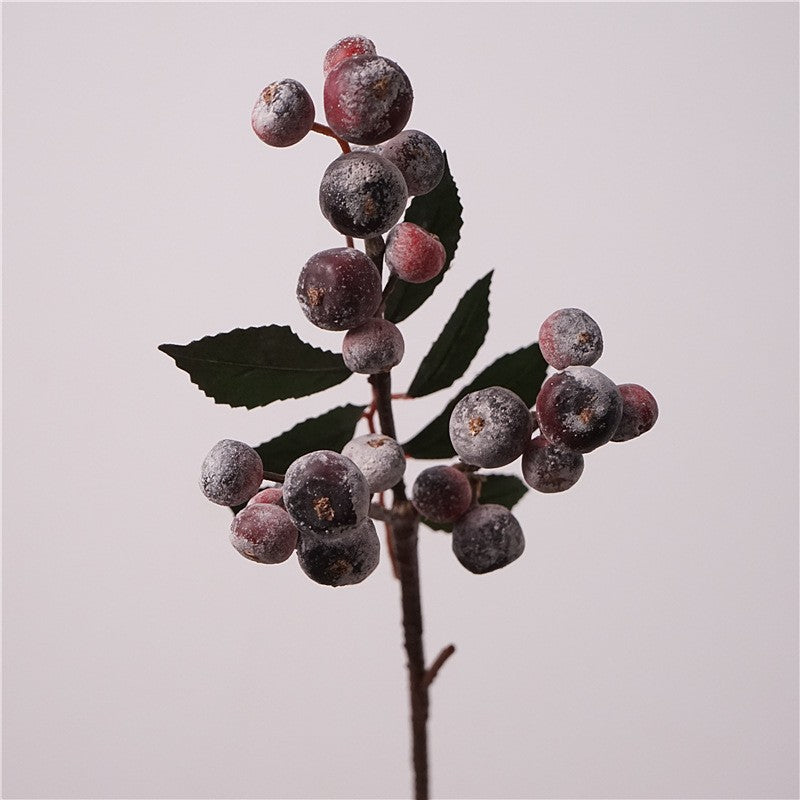 Frosted Berry Stem 18" Realistic Faux Berries, Winter Decor, Home Accents, Wedding & Event Floral Arrangement