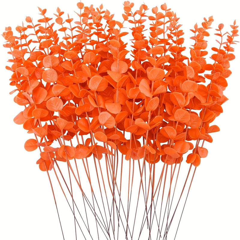 20 Pcs Autumn Eucalyptus Stems, 15" Tall Faux Silver Dollar Money Leaf Branches for Vase, Wedding Bouquets, DIY Home Decor & Centerpieces
