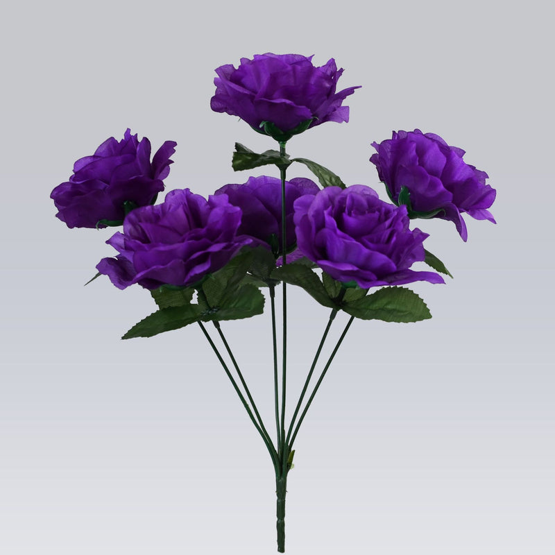 6 Head Faux Rose Bouquet, 14" Lifelike Artificial Roses with Large 4" Blooms, Silk Flowers for Wedding Bouquets, Vase Arrangements, and DIY Home Decor