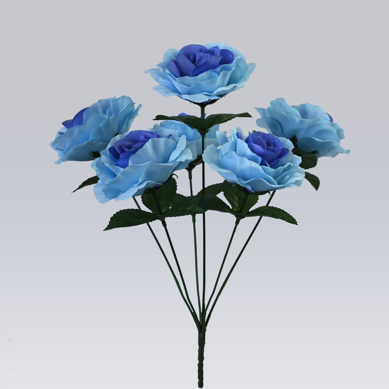 6 Head Faux Rose Bouquet, 14" Lifelike Artificial Roses with Large 4" Blooms, Silk Flowers for Wedding Bouquets, Vase Arrangements, and DIY Home Decor
