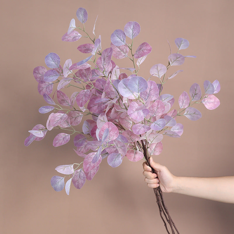 33" Real Touch Silver Dollar Eucalyptus Stem, Lifelike Autumn Greenery Branch, Faux Trailing Plant for Tall Vase, Wedding Bouquet, Home Decor