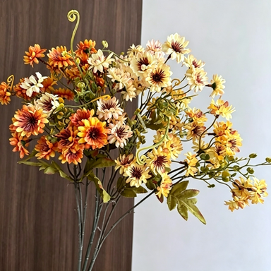 28" Long Stem Autumn Wild Daisy, Lifelike Faux Wildflower Spray for Rustic Farmhouse Decor, DIY Wedding Bouquets & Vase Arrangements