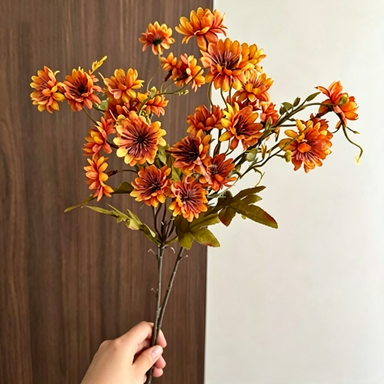 28" Long Stem Autumn Wild Daisy, Lifelike Faux Wildflower Spray for Rustic Farmhouse Decor, DIY Wedding Bouquets & Vase Arrangements