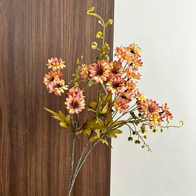 28" Long Stem Autumn Wild Daisy, Lifelike Faux Wildflower Spray for Rustic Farmhouse Decor, DIY Wedding Bouquets & Vase Arrangements